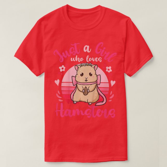 Kids Hamster Just a Girl Who Loves Hamsters Retro T-Shirt (Design Front)