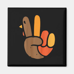 Kids Hand Peace Sign Thanksgiving Day Cool Symbol Magnet