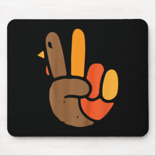 Kids Hand Peace Sign Thanksgiving Day Cool Symbol Mouse Pad