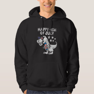 Kids Happy 4th Of July Boys Toddler Trex Dinosaur  Hoodie
