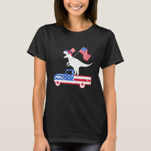 Kids Happy 4th Of July Dino Trex Dinosaur Baby Tod T-Shirt