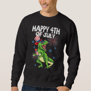 Kids Happy 4th Of July T-Rex Dinosaur Baby Toddler Sweatshirt
