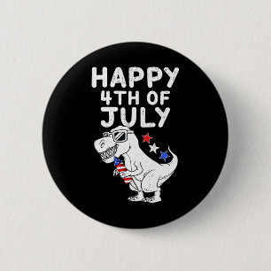 Kids Happy 4th Of July T Rex Patriotic Fun Toddler 6 Cm Round Badge