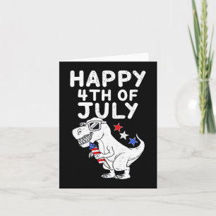 Kids Happy 4th Of July T Rex Patriotic Fun Toddler Card