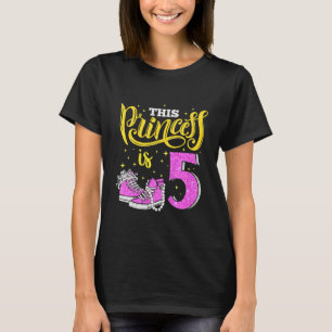 Kids Happy 5th Birthday For Girls Sneakers Crown
