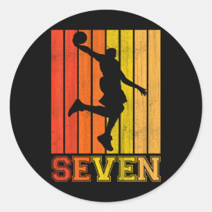 Kids Happy 7th Birthday Decorations For Boys Byske Classic Round Sticker