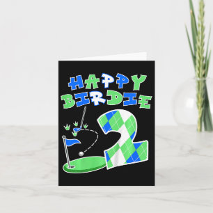 Kids Happy Birdie Golf 2nd Birthday Golf 2 Year Ol Card