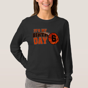 Kids Happy Birthday 6th 6 Year Old Basketball Boys T-Shirt
