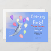Kids Happy Birthday Party Dolphin Invitation (Front/Back)