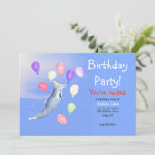 Kids Happy Birthday Party Dolphin Invitation (Standing Front)