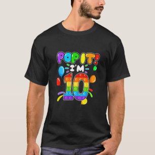 Kids Happy Birthday Pop It 10 Years Birthday 10Th T-Shirt
