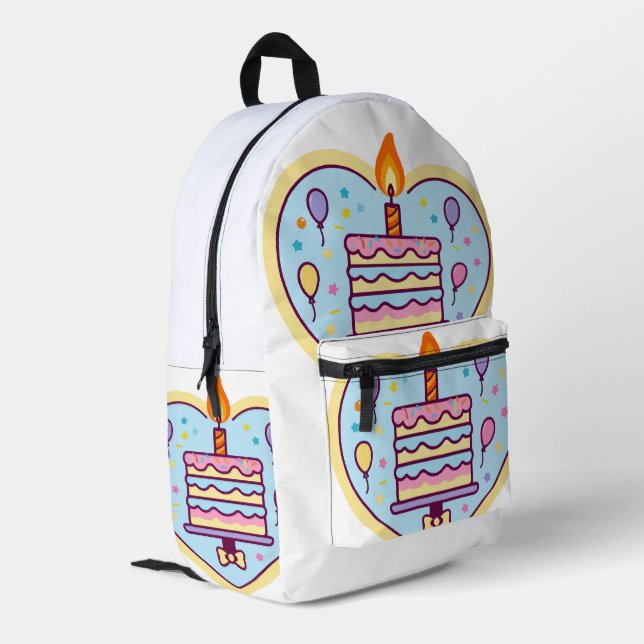 Kids' Happy Birthday School Bag with Cake (Back Corner Left)