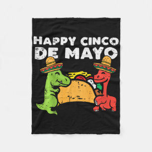 Kids Happy Cinco De Mayo Dinos Taco Mexican Kids T Fleece Blanket