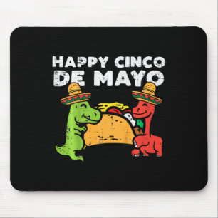 Kids Happy Cinco De Mayo Dinos Taco Mexican Kids T Mouse Pad