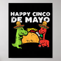 Kids Happy Cinco De Mayo Dinos Taco Mexican Kids T