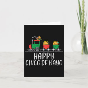 Kids Happy Cinco De Mayo Mexican Tacos Train Toddl Card