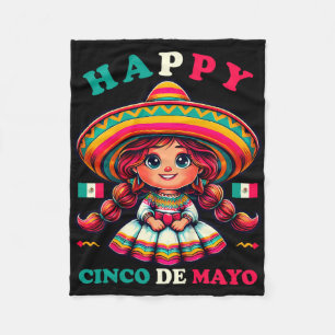 Kids Happy Cinco De Mayo Shirt Girl Kids Mexican F Fleece Blanket