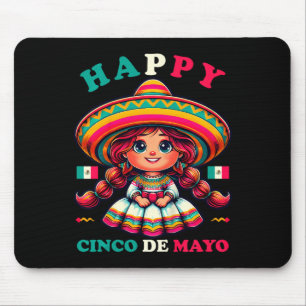 Kids Happy Cinco De Mayo Shirt Girl Kids Mexican F Mouse Pad
