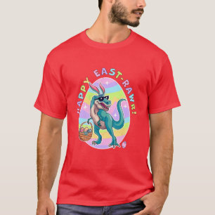 Kids Happy East-Rawr Cute Dinosaur Bunny Ears Happ T-Shirt