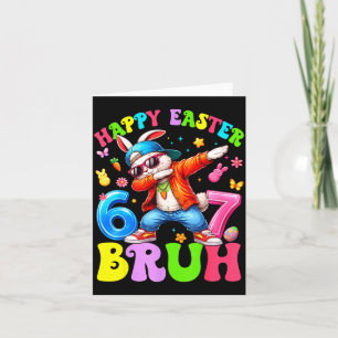 Kids happy easter 67 meme six seven dabbing rabbit card