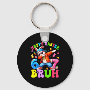 Kids happy easter 67 meme six seven dabbing rabbit key ring
