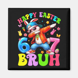 Kids happy easter 67 meme six seven dabbing rabbit magnet