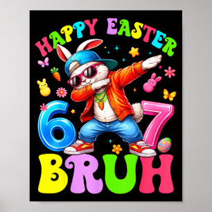 Kids happy easter 67 meme six seven dabbing rabbit poster