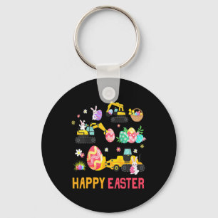 Kids Happy Easter Construction Crane Truck Boys To Key Ring