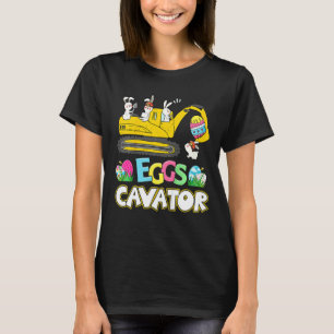 Kids Happy Easter Construction Crane Truck Bunny E T-Shirt