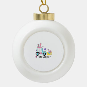 Kids Happy Easter Day Cute Eggs Cavator Bunny Rabb Ceramic Ball Christmas Ornament
