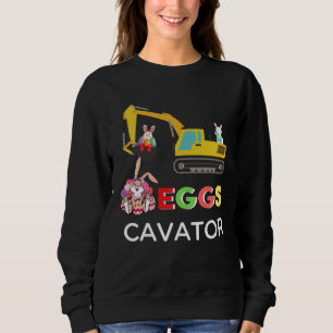 Kids Happy Easter Egg Hunt Bunny Excavator EggsCa Sweatshirt