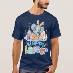 Kids Happy Easter Gift Cute Elephant Bunny Girls E T-Shirt