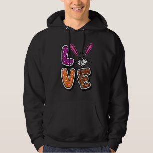 Kids Happy Easter Love Leopard Bunny Ears Funny Eg Hoodie