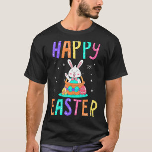Kids Happy Easter Rabbit With Bunny Ears  Egg Boys T-Shirt