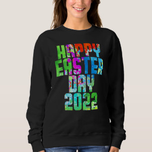 Kids Happy Easter With Bunny Ears Egg Boys Girls Sweatshirt