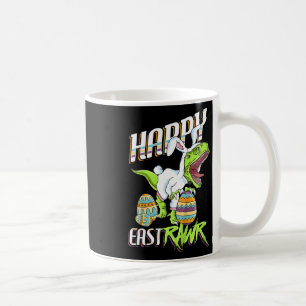 Kids Happy Eastrawr Cute Trex Dinosaur Easter Bunn Coffee Mug