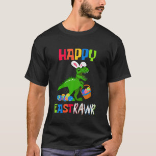 Kids Happy Eastrawr Easter Bunny T Rex Dinosaur Q T-Shirt