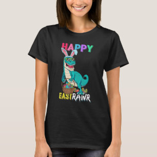 Kids Happy Eastrawr Trex Easter Bunny Egg Funny Di T-Shirt