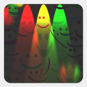 Kids Happy Halloween Ghostly Spirits Square Sticker