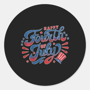 Kids Happy Independence Day 4th Of July Kids Toddl Classic Round Sticker
