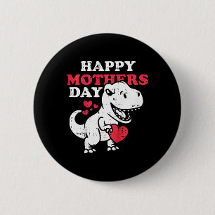 Kids Happy Mothers Day Cute T Rex Dinosaur Son Tod 6 Cm Round Badge