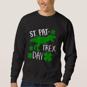 Kids Happy St Pat Trex Day Dino Patricks Toddler B Sweatshirt
