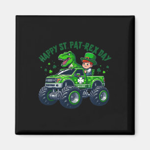 Kids Happy St Pat Trex Day Dino St Patricks Day Bo Magnet