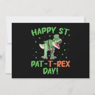 Kids Happy St Pat Trex Day Dino St Patricks Day  Holiday Card