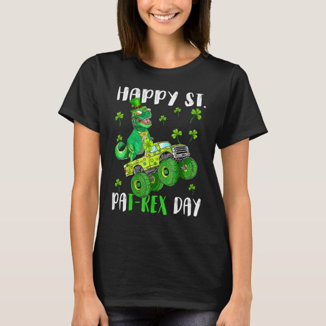Kids Happy St Pat Trex Day Dino St Patricks Day To T-Shirt (Front)
