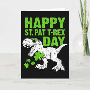 Kids Happy St Pat Trex Day St Patricks Dinosaur To Card