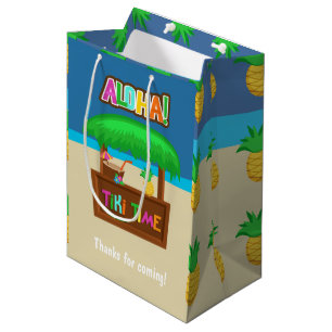 Kids Hawaiian Luau Party Guest Favour Medium Gift Bag