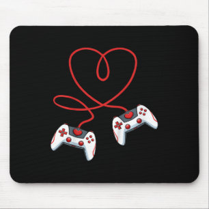 Kids Heart Video-Game Controller Valentines Day Co Mouse Pad