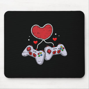 Kids Heart Video-Game Controller Valentines Day Co Mouse Pad