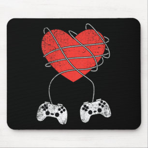 Kids Heart Video-game Controller Valentines Day Cu Mouse Pad